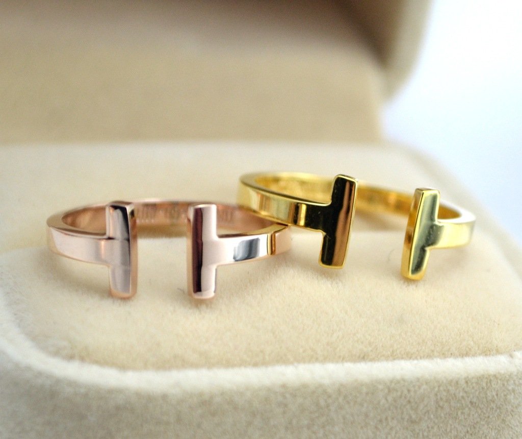 Gold-Plated Square Titanium Ring