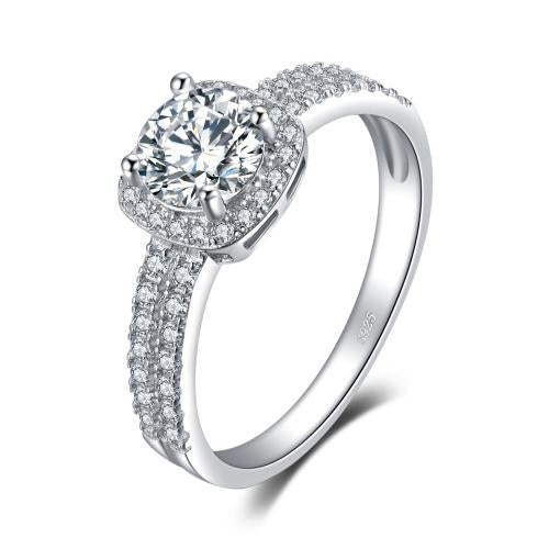 Square CVD Diamond Engagement Ring