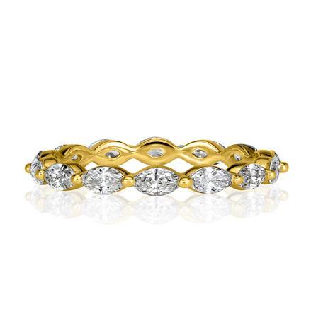 Marquise Cut Diamond Eternity Band in 18k Yellow Gold