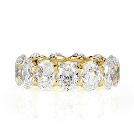 Oval Cut Diamond Eternity Band in 18k Yellow Gold