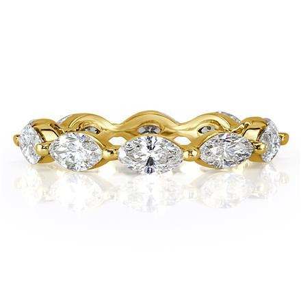 Marquise Cut Diamond Eternity Band in 18k Yellow Gold