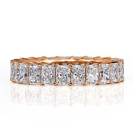 Radiant Cut Diamond Eternity Band in 18k Rose Gold