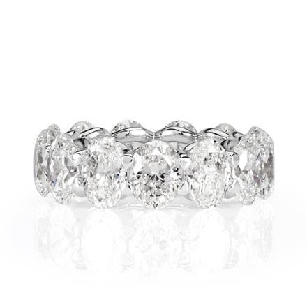 Oval Cut Diamond Eternity Band in 18k White Gold