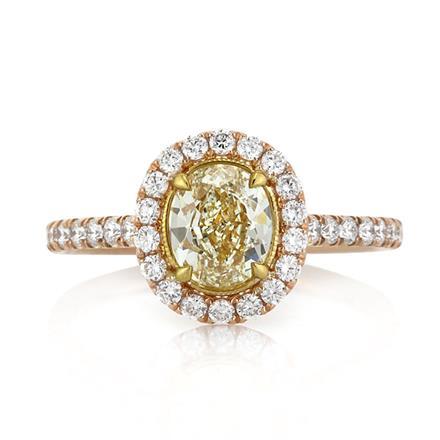 Oval Cut Fancy Yellow Diamond Ring