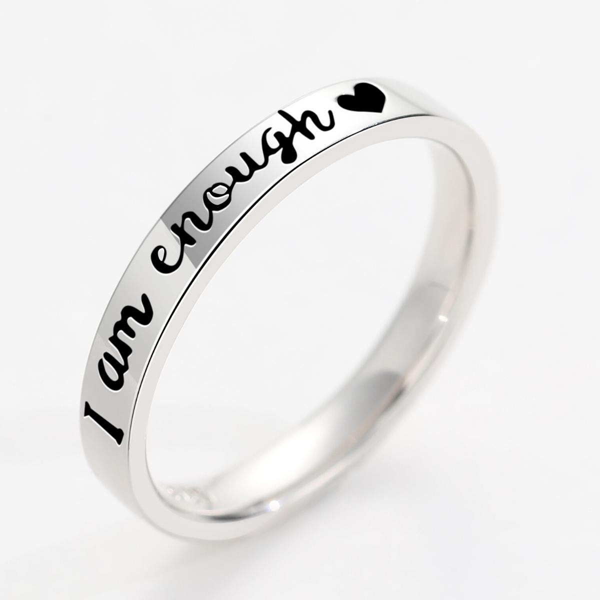 Awareness Avenue 'I Am Enough' 925 Sterling Silver Ring