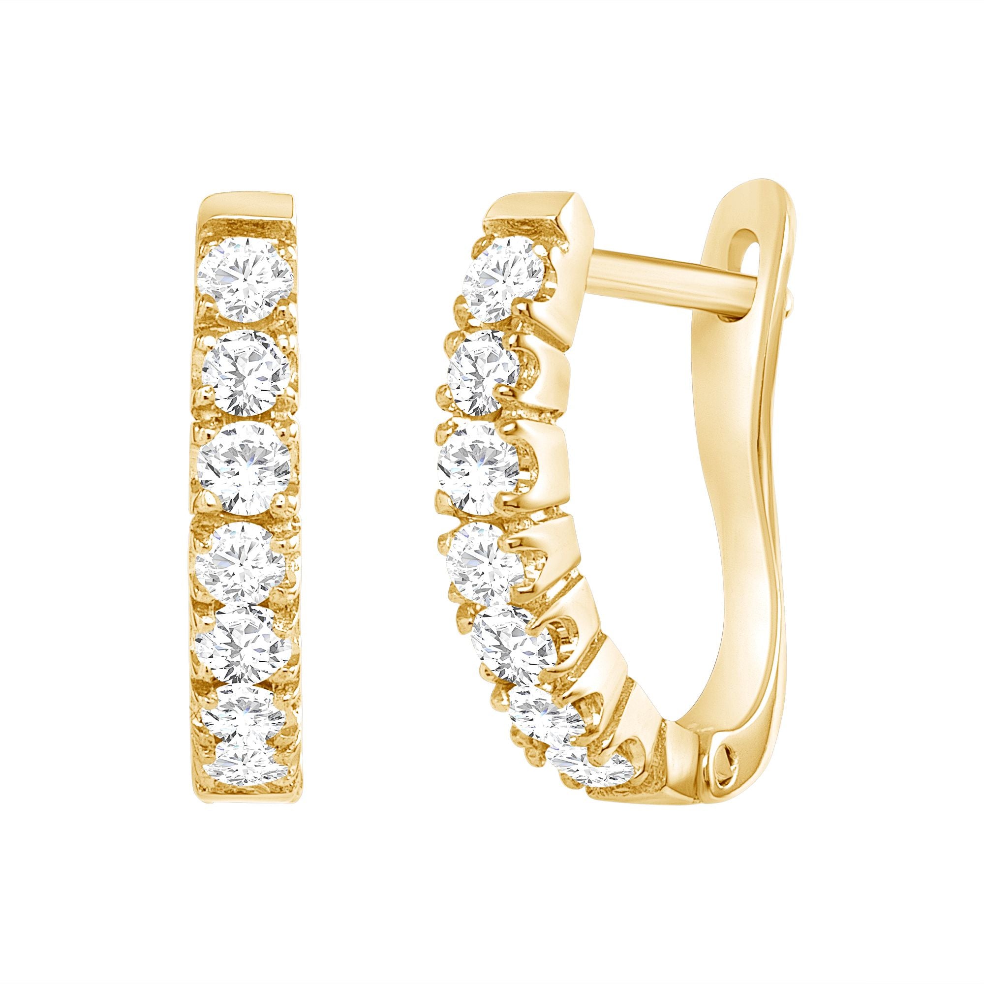 Single Row Diamond Simple Earrings