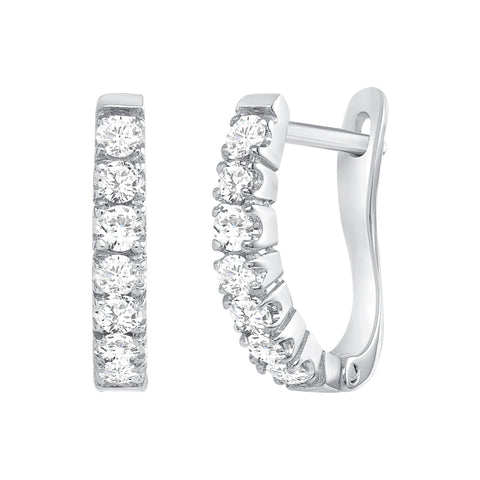 Single Row Diamond Simple Earrings