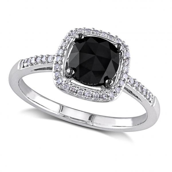 Black Diamond Engagement  Ring