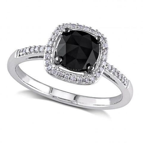 Black Diamond Engagement  Ring
