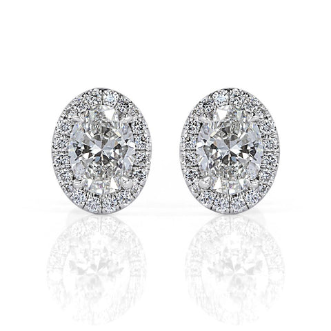 Oval Cut Diamond Earrings