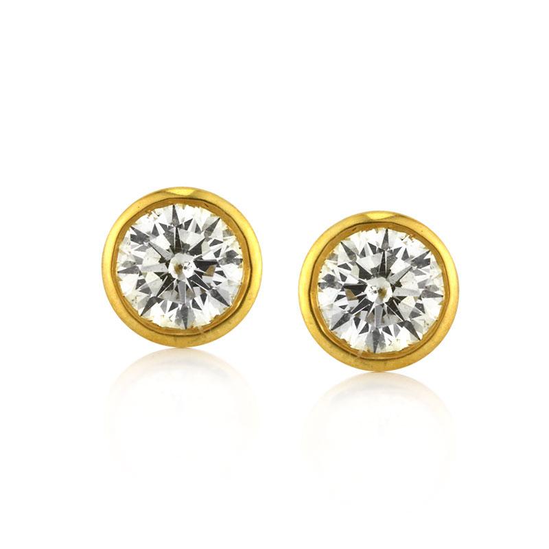 Round Brilliant Cut Diamond Stud Earrings