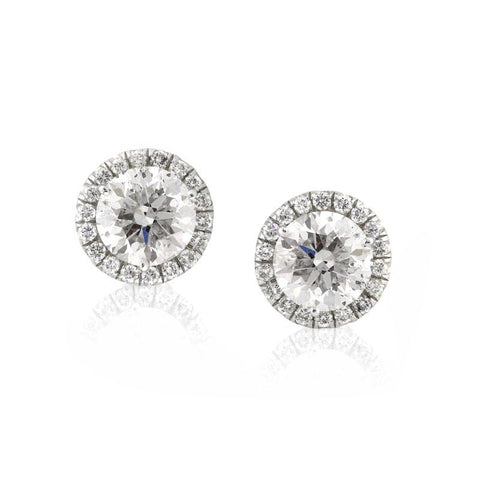 Round Brilliant Cut Diamond Stud Earrings