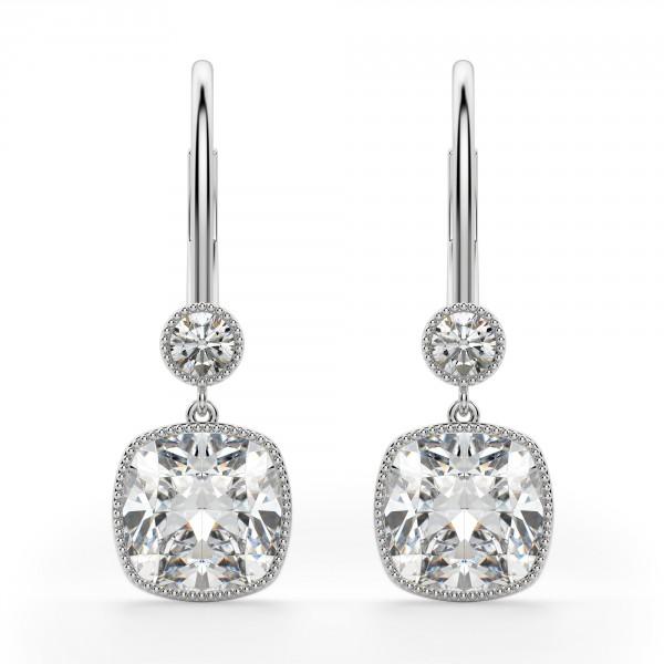 Asteria Cushion Cut Leverback Earrings