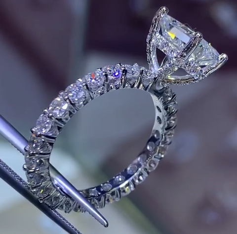 Cushion Cut CVD Diamond Engagement Promise Anniversary Ring