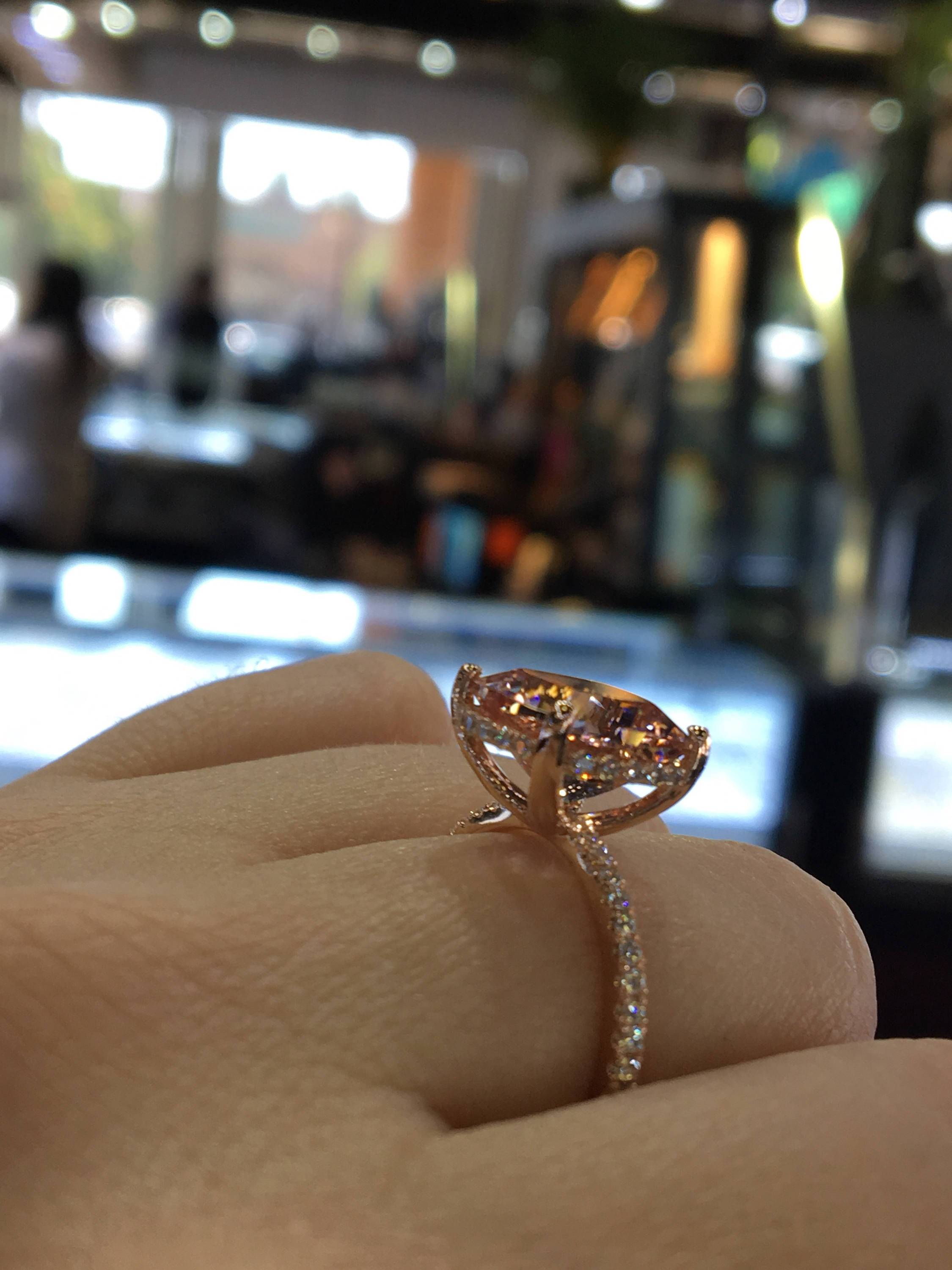 CVD Cushion Cut Shape Diamond Ring