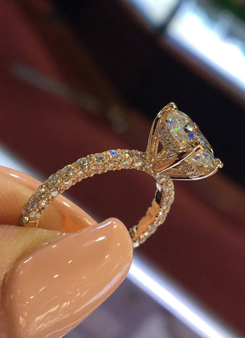 CVD Diamond Under Halo Wedding Ring