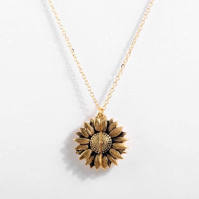 You Are My Sunshine Sunflower Necklace